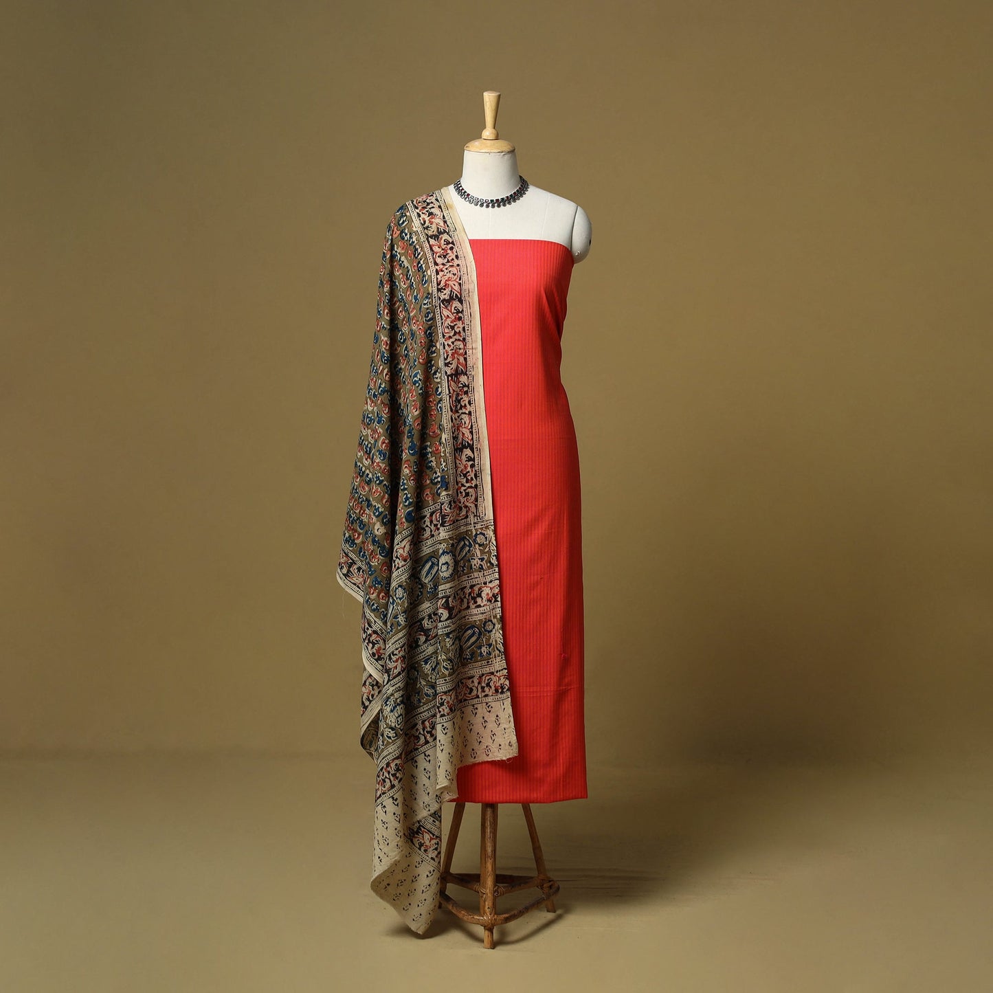 Jacquard cotton 3pc unstitched dress material 163