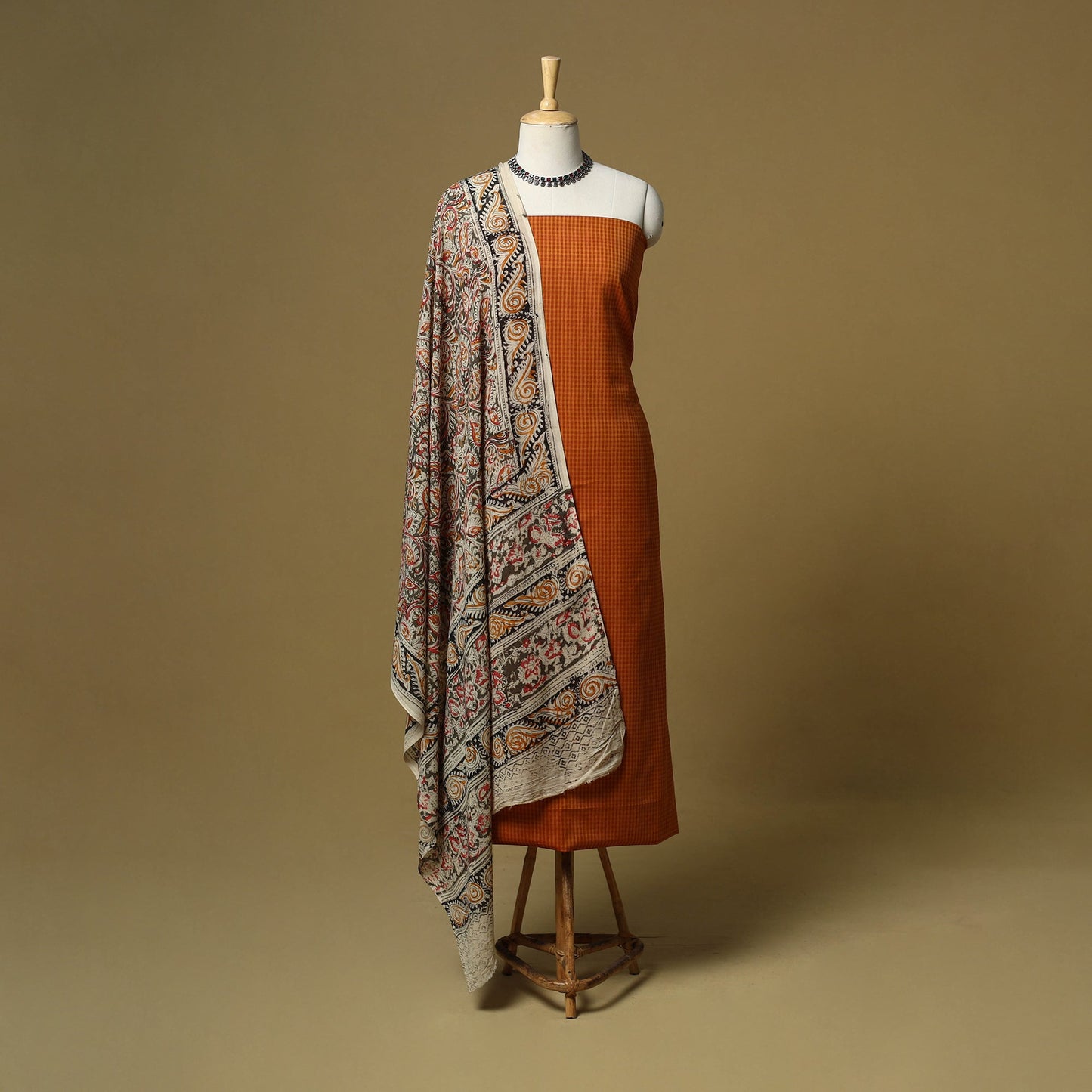 Jacquard cotton 3pc unstitched dress material 167