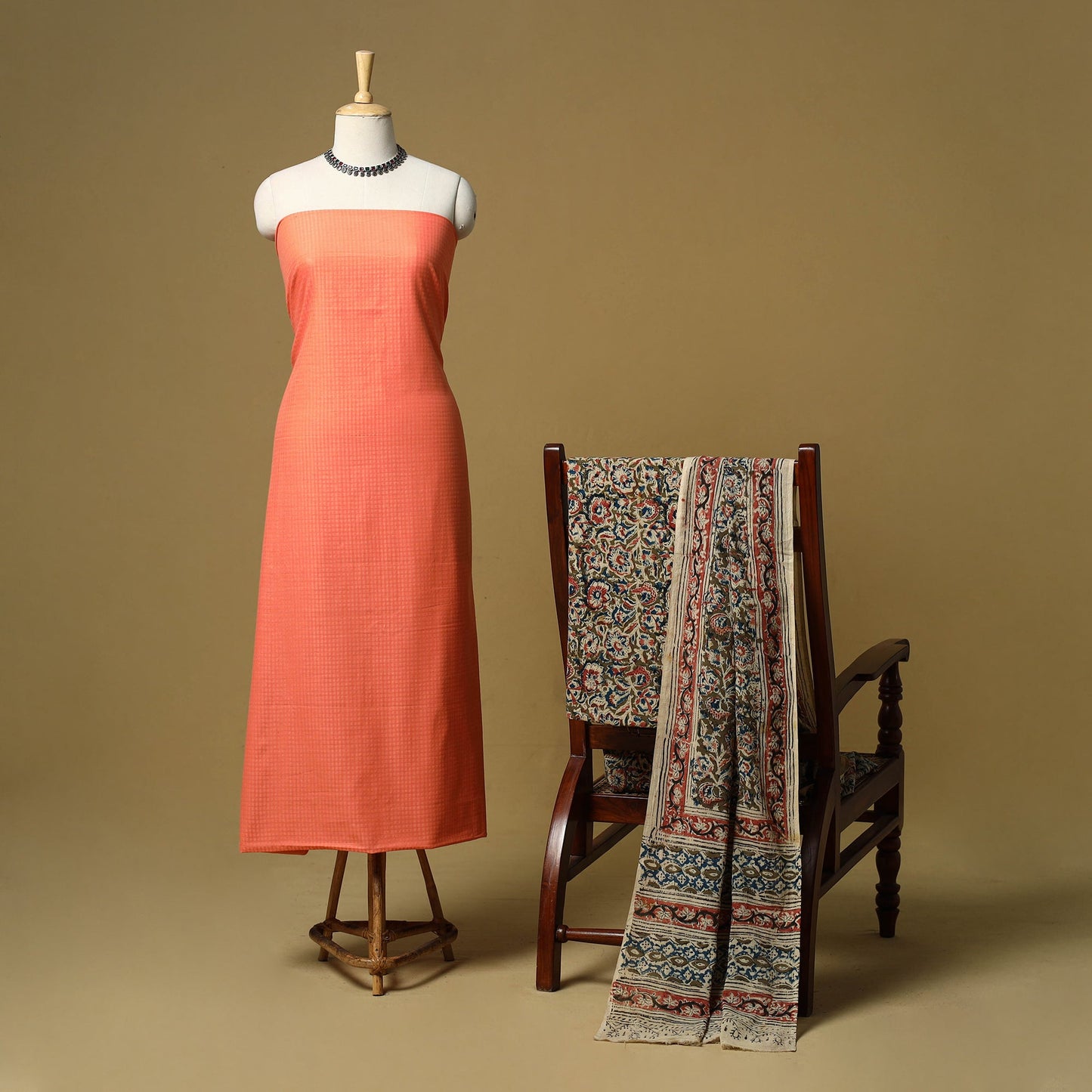 Jacquard cotton 3pc unstitched dress material 174