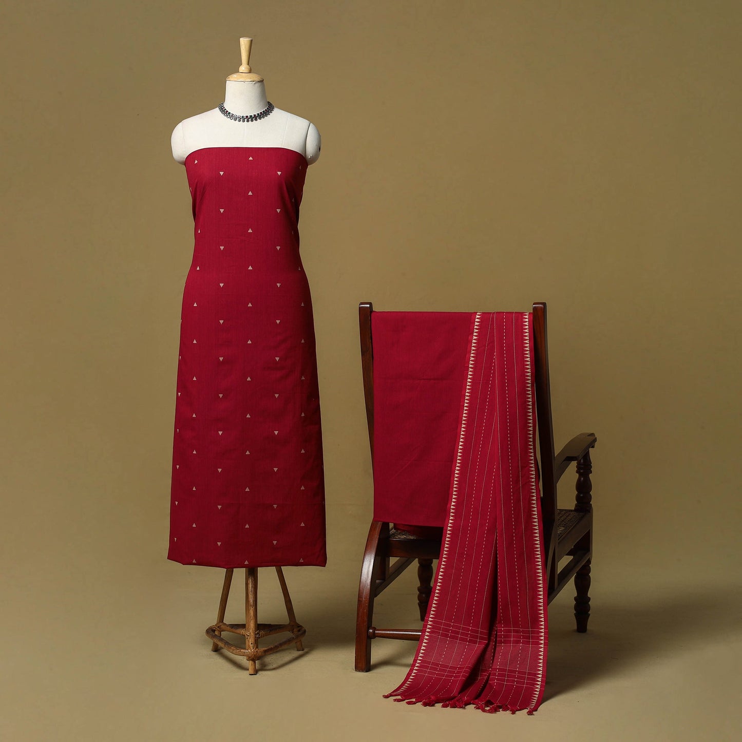 Jacquard cotton 3pc unstitched dress material 47