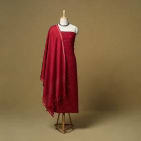 Jacquard cotton 3pc unstitched dress material 47