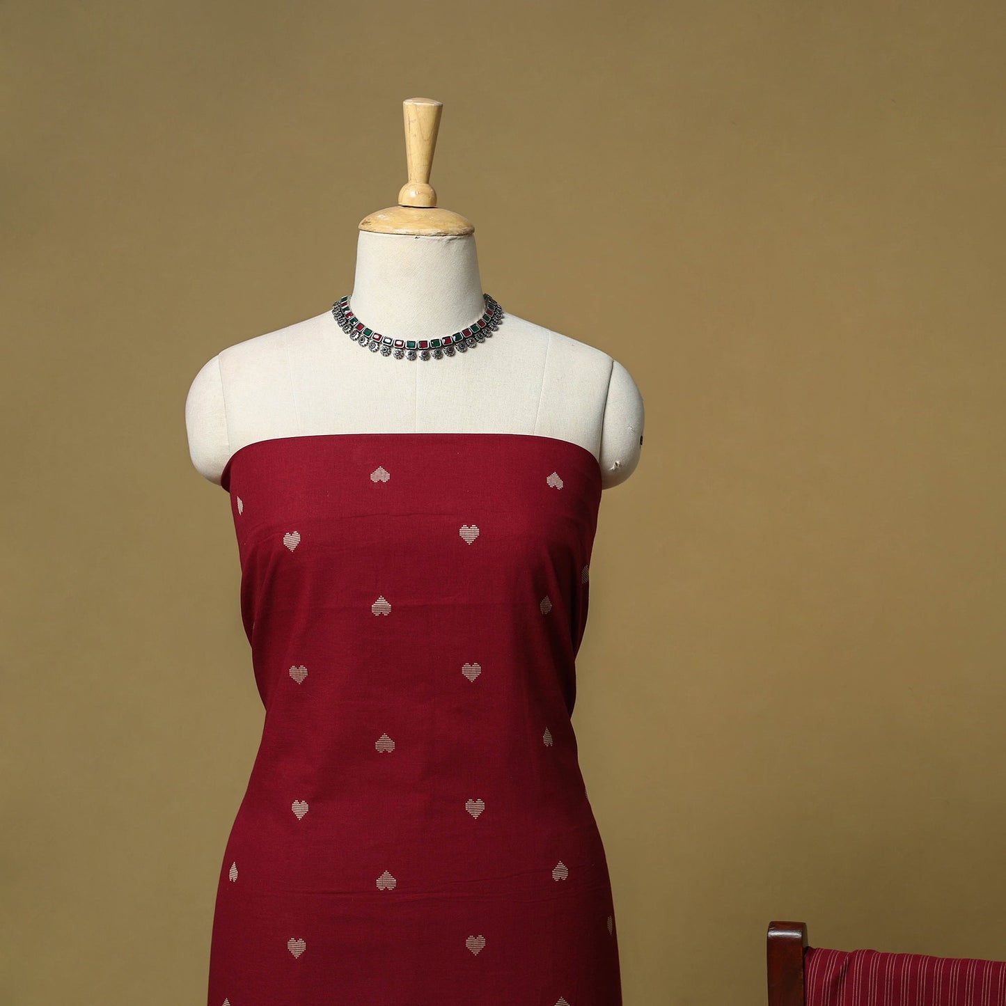 Jacquard cotton 3pc unstitched dress material 48