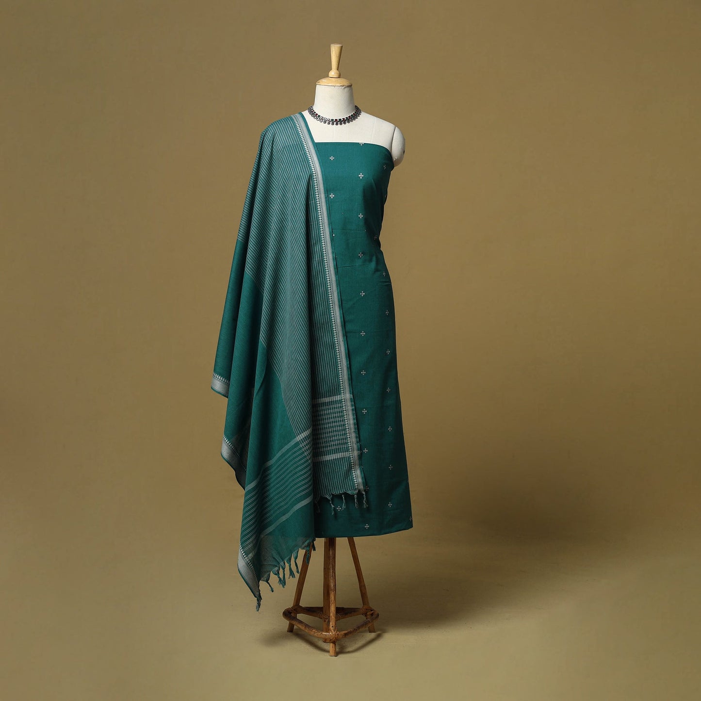 Jacquard cotton 3pc unstitched dress material 50