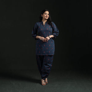 Jacquard cotton co-ord set for women 06 - handcrafted