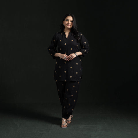 Jacquard cotton co-ord set for women 07 - handcrafted