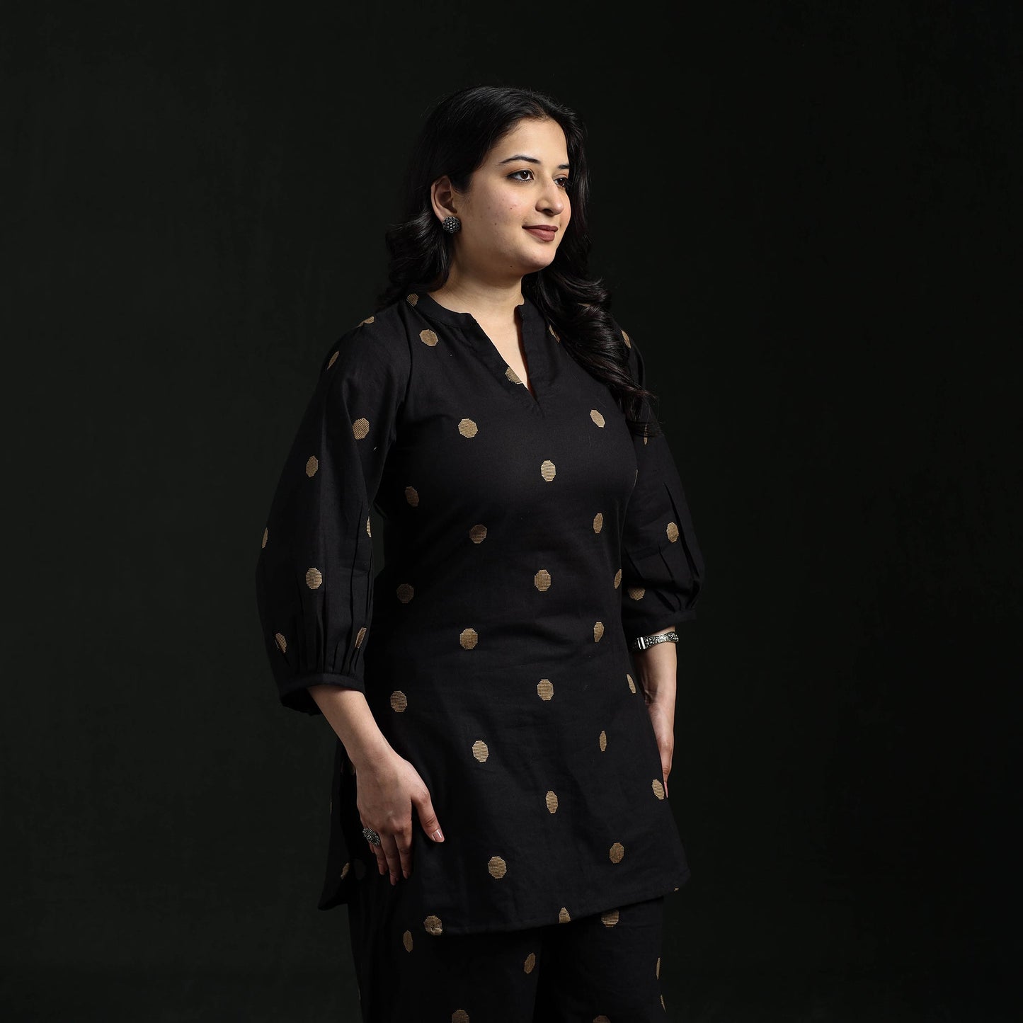 Jacquard cotton co-ord set for women 07 - handcrafted