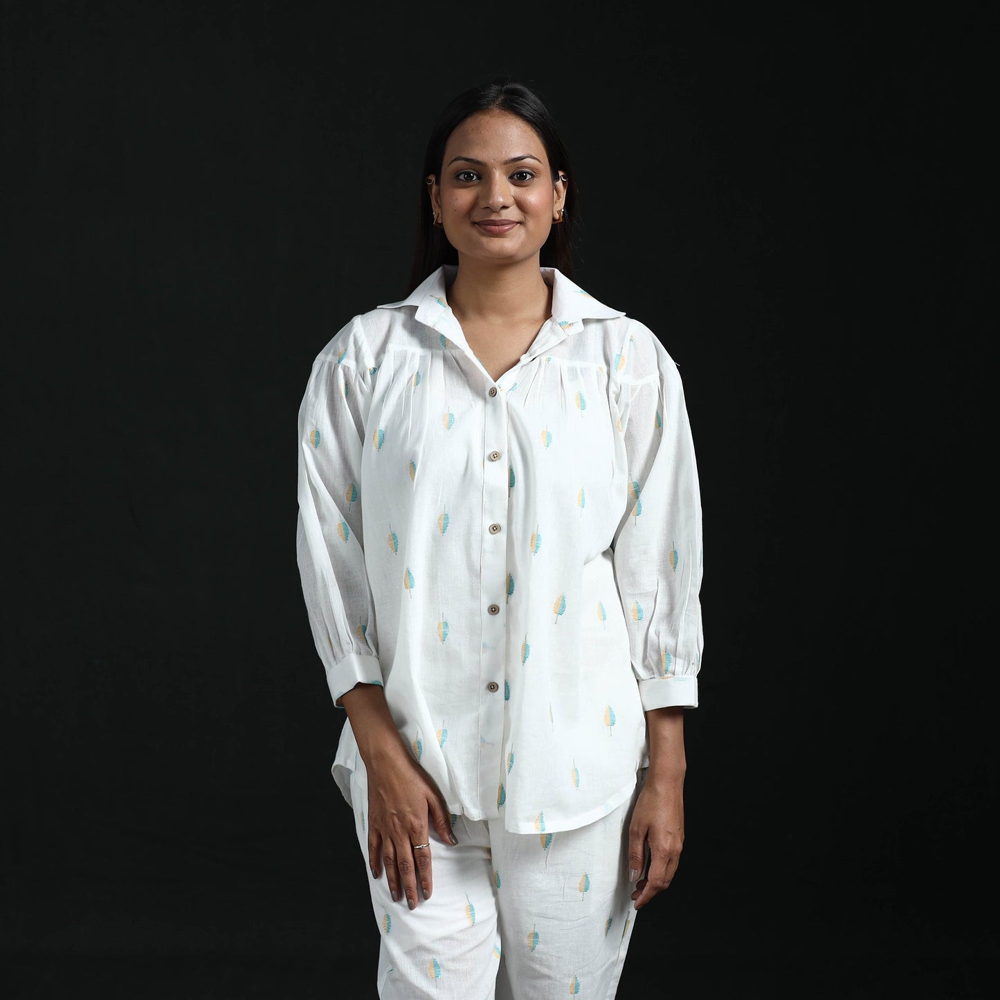 Jacquard cotton co-ord set for women 13 - handcrafted