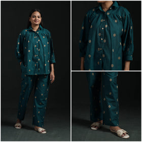Jacquard cotton co-ord set for women 14 - handcrafted