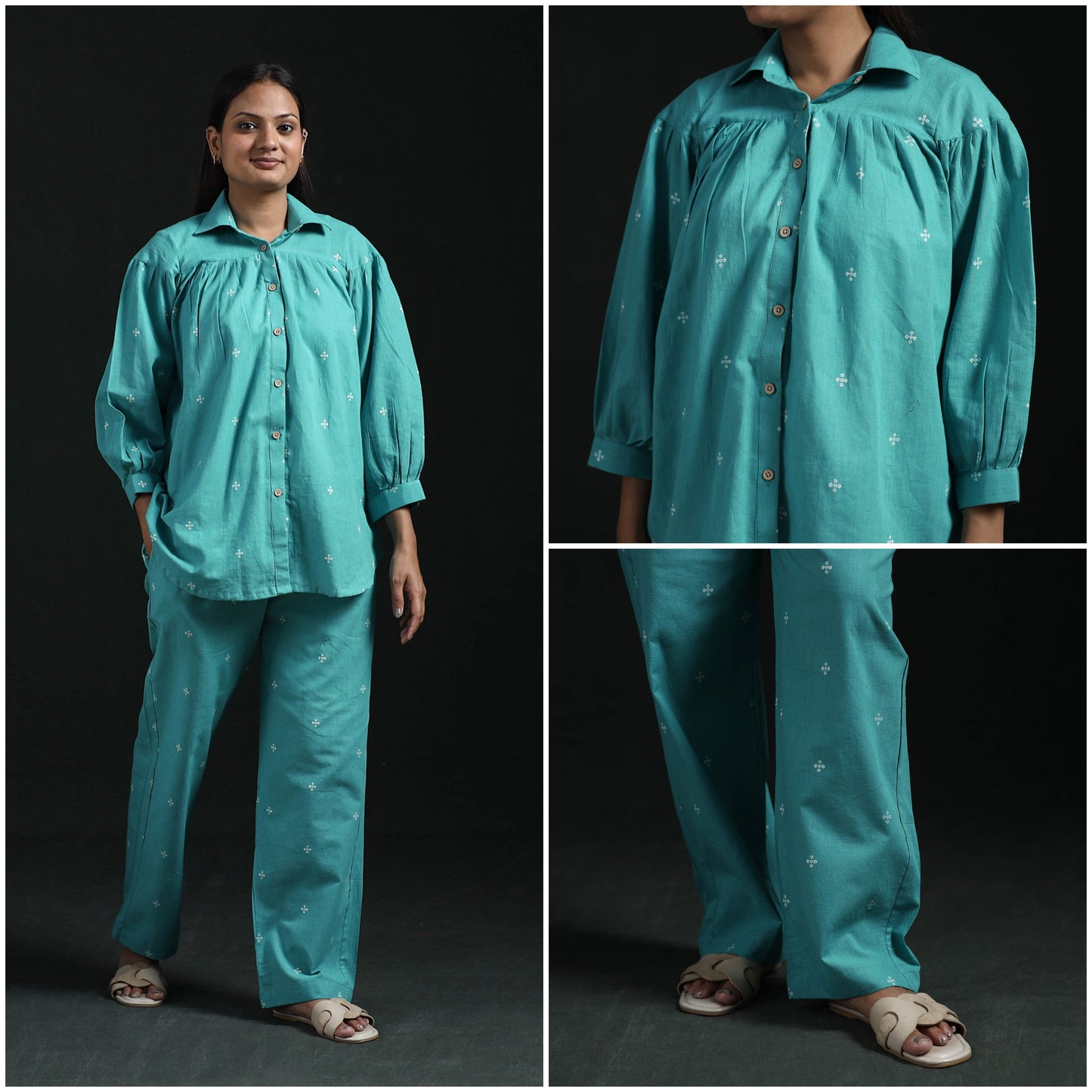Jacquard cotton co-ord set for women 15 - handcrafted