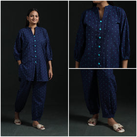Jacquard cotton co-ord set for women 16 - handcrafted