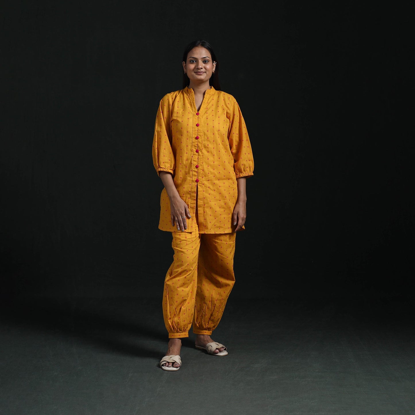 Jacquard cotton co-ord set for women 17 - handcrafted