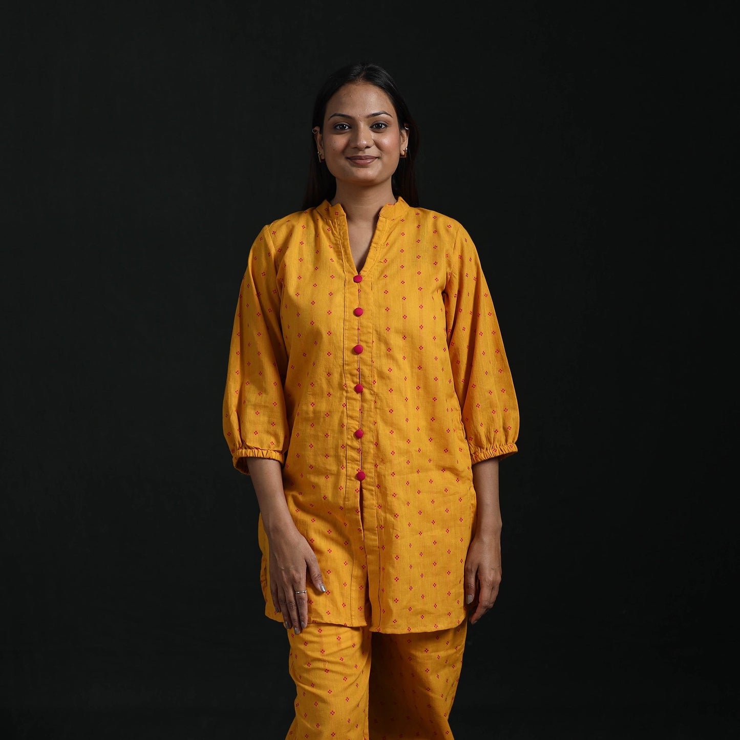 Jacquard cotton co-ord set for women 17 - handcrafted