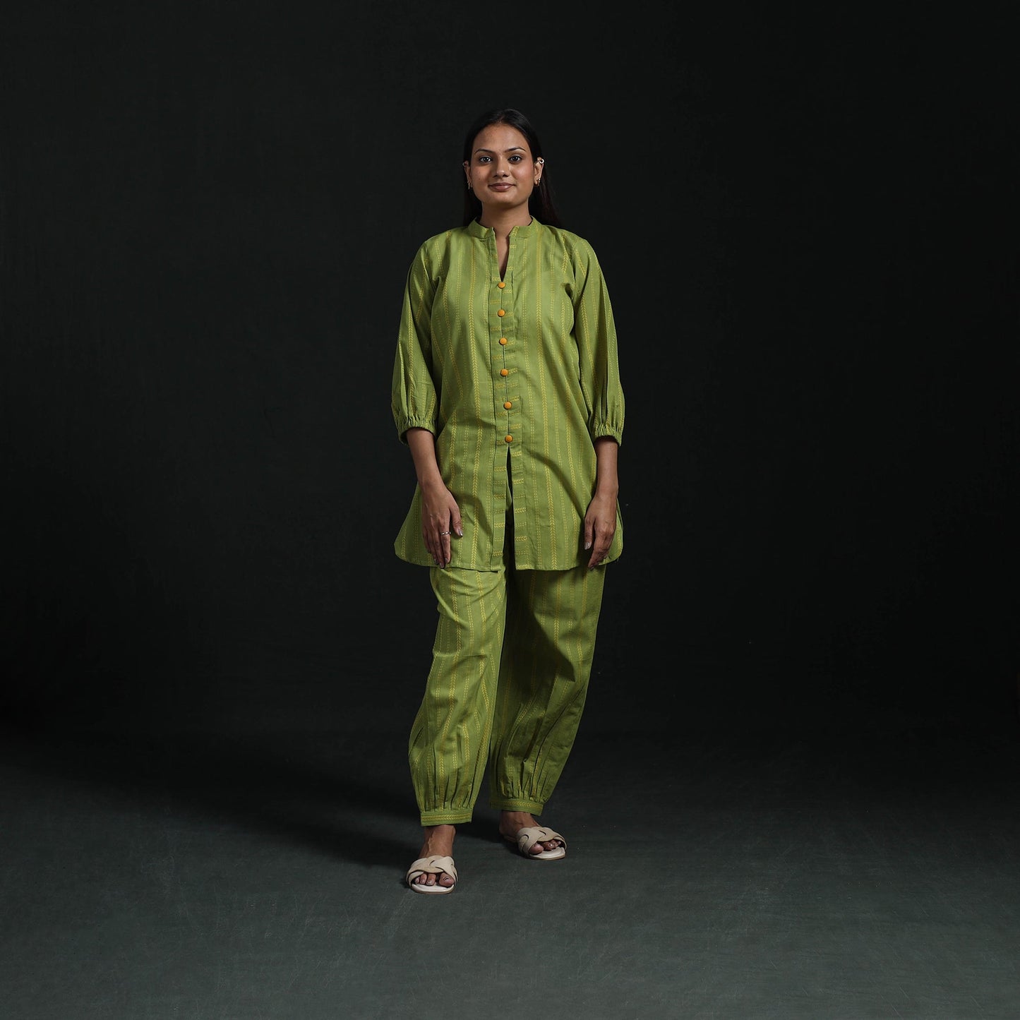 Jacquard cotton co-ord set for women 18 - handcrafted