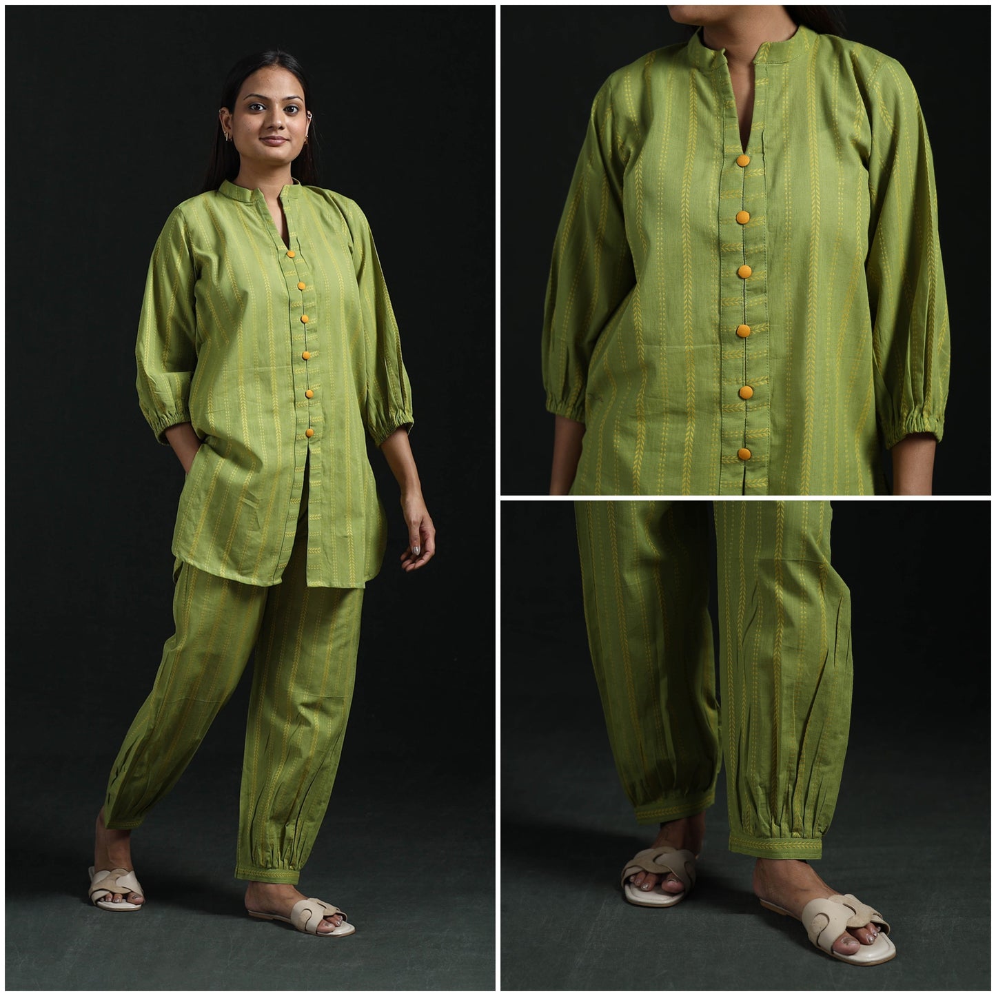 Jacquard cotton co-ord set for women 18 - handcrafted