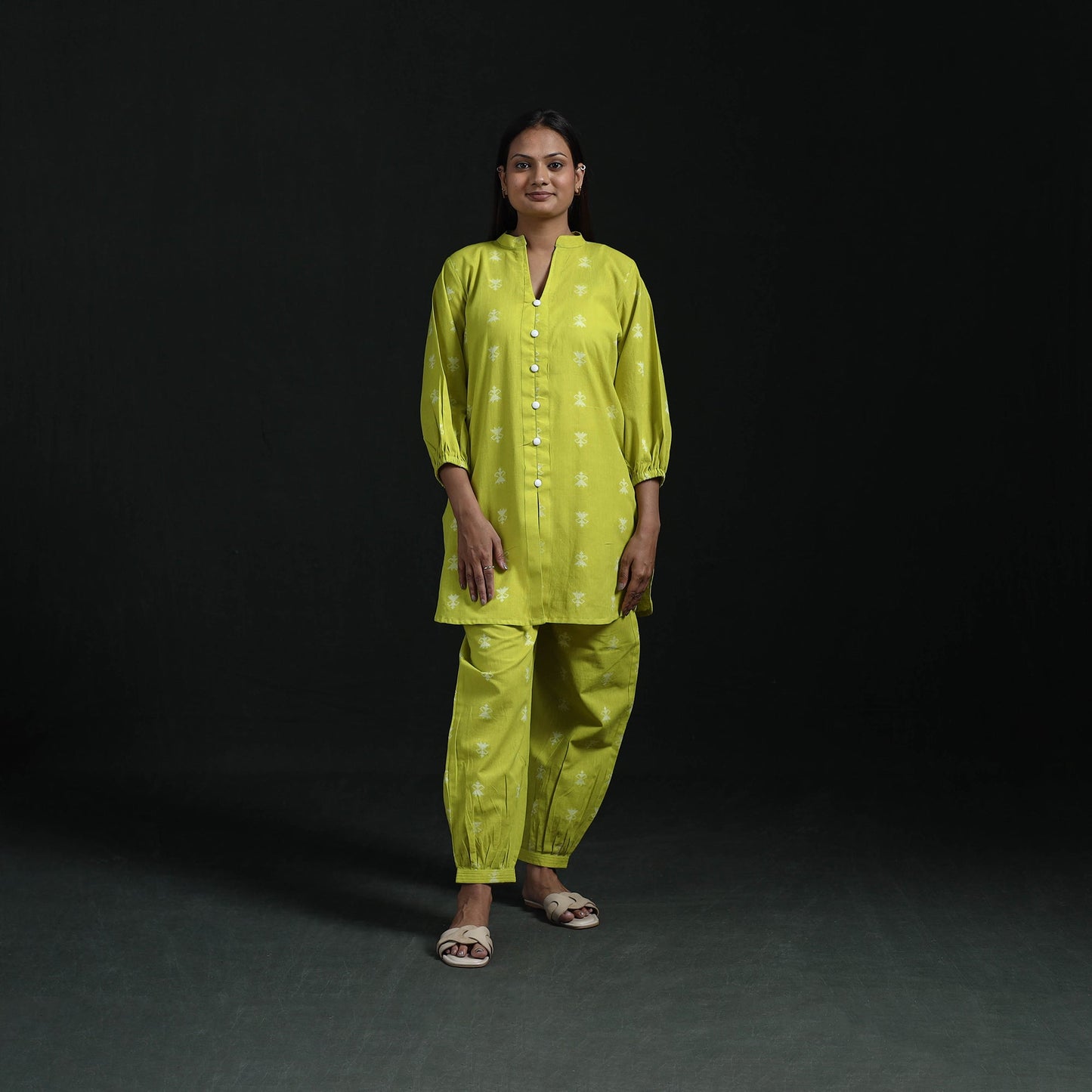 Jacquard cotton co-ord set for women 19 - handcrafted