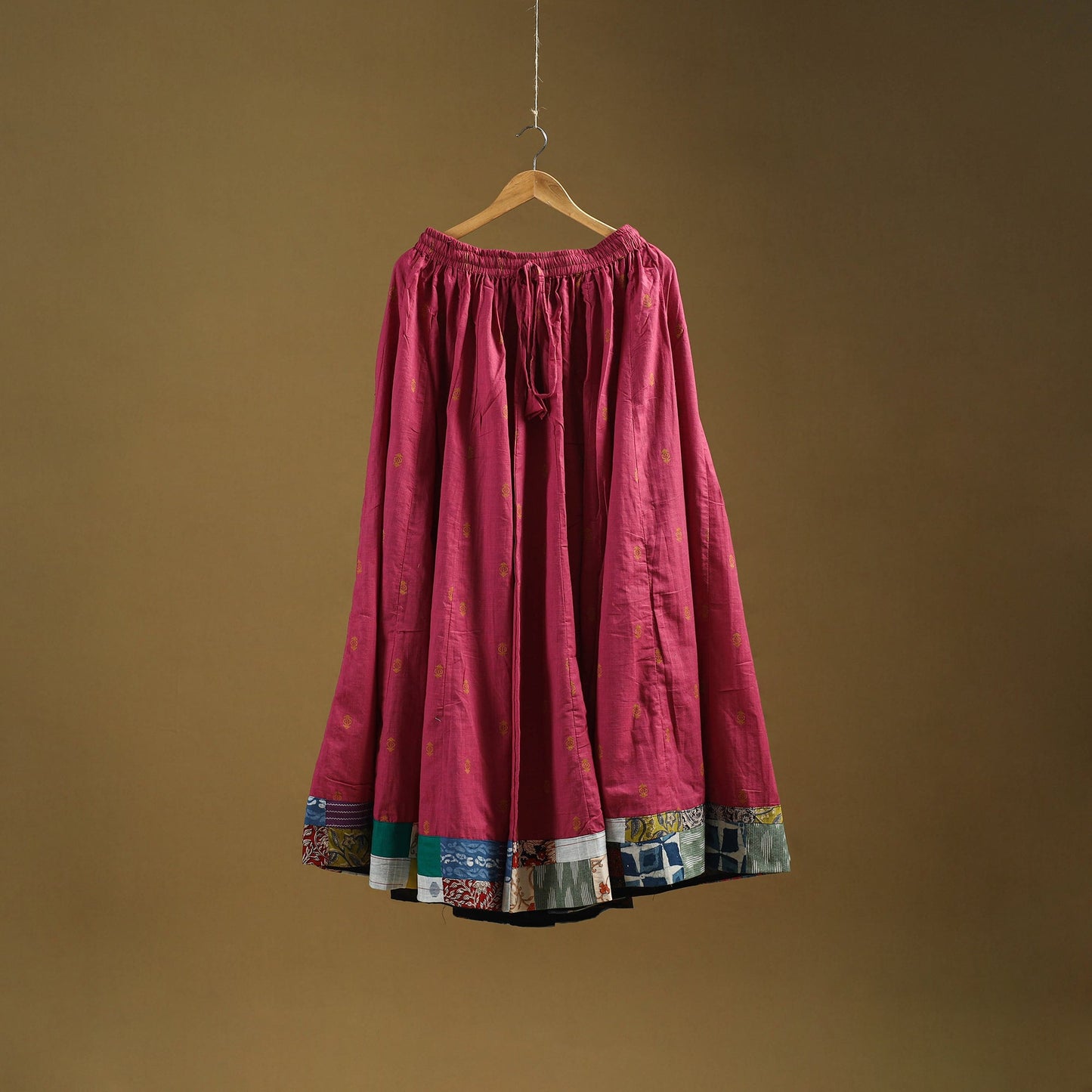 Jacquard patchwork 24 kali cotton long skirt 01