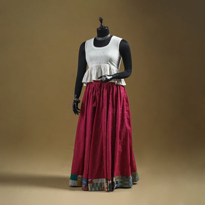 Jacquard patchwork 24 kali cotton long skirt 01