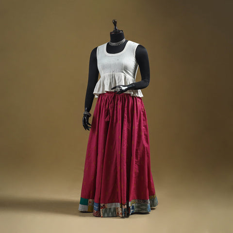 Jacquard patchwork 24 kali cotton long skirt 01