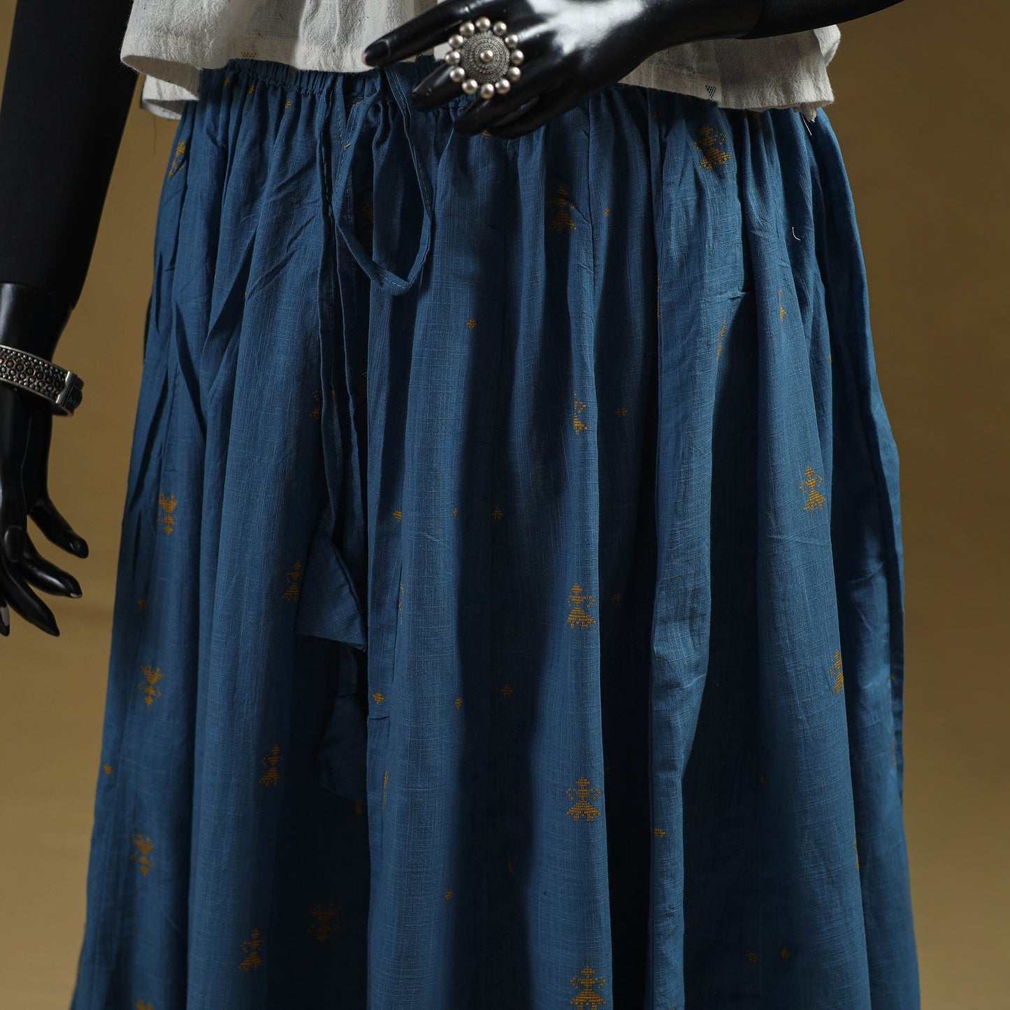 Jacquard patchwork 24 kali cotton long skirt 02