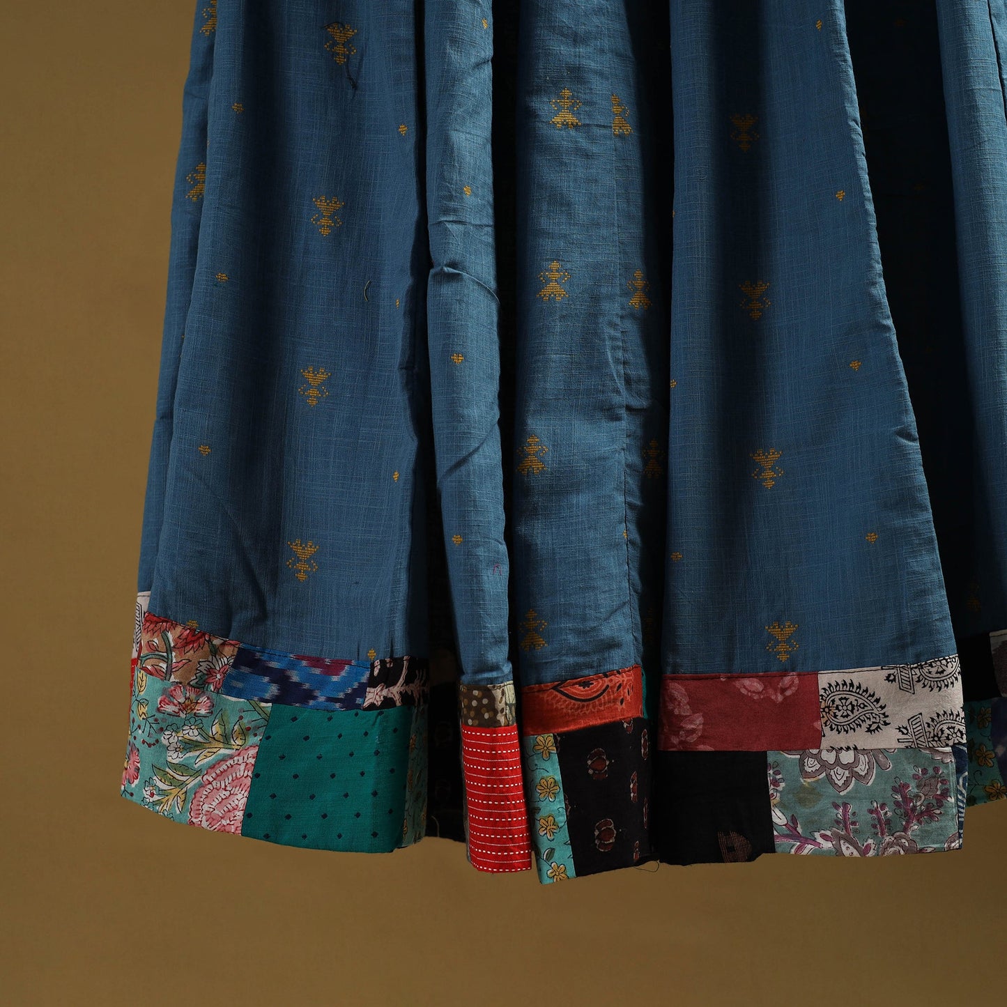 Jacquard patchwork 24 kali cotton long skirt 02