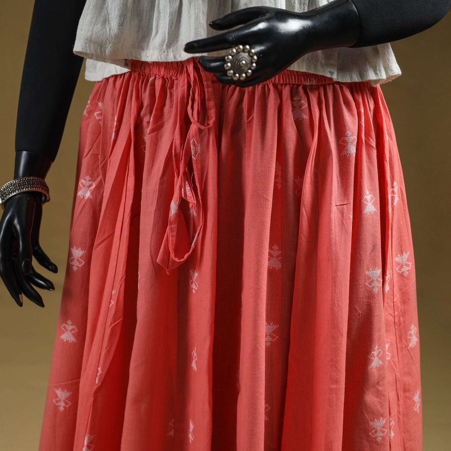 Jacquard patchwork 24 kali cotton long skirt 06