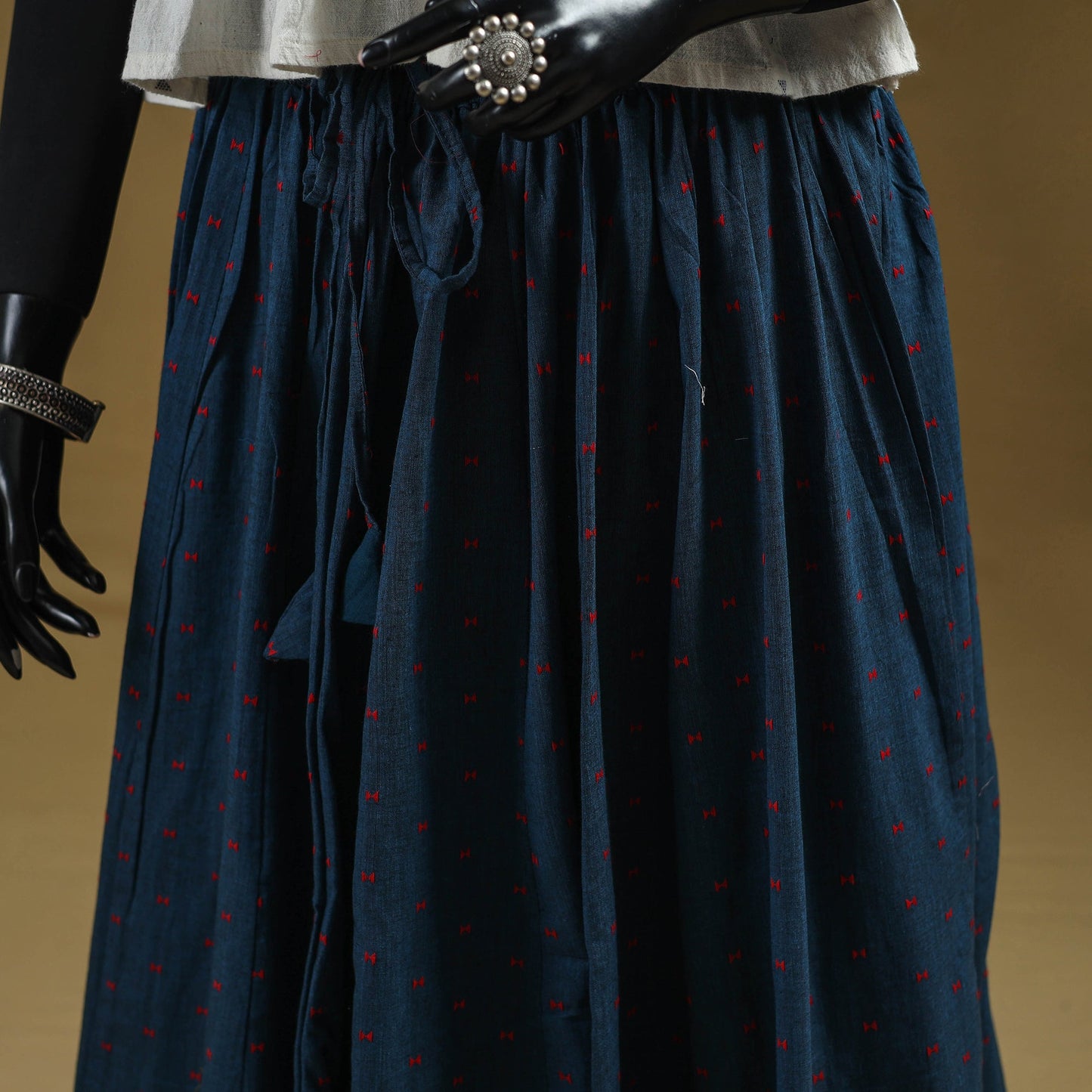 Jacquard patchwork 24 kali cotton long skirt 07