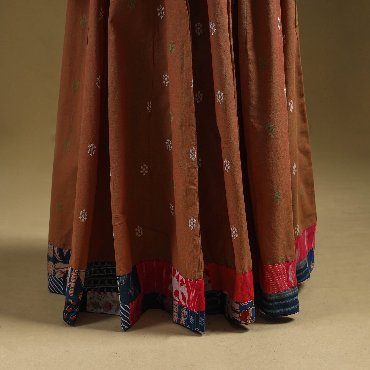 Jacquard patchwork 24 kali cotton long skirt 08