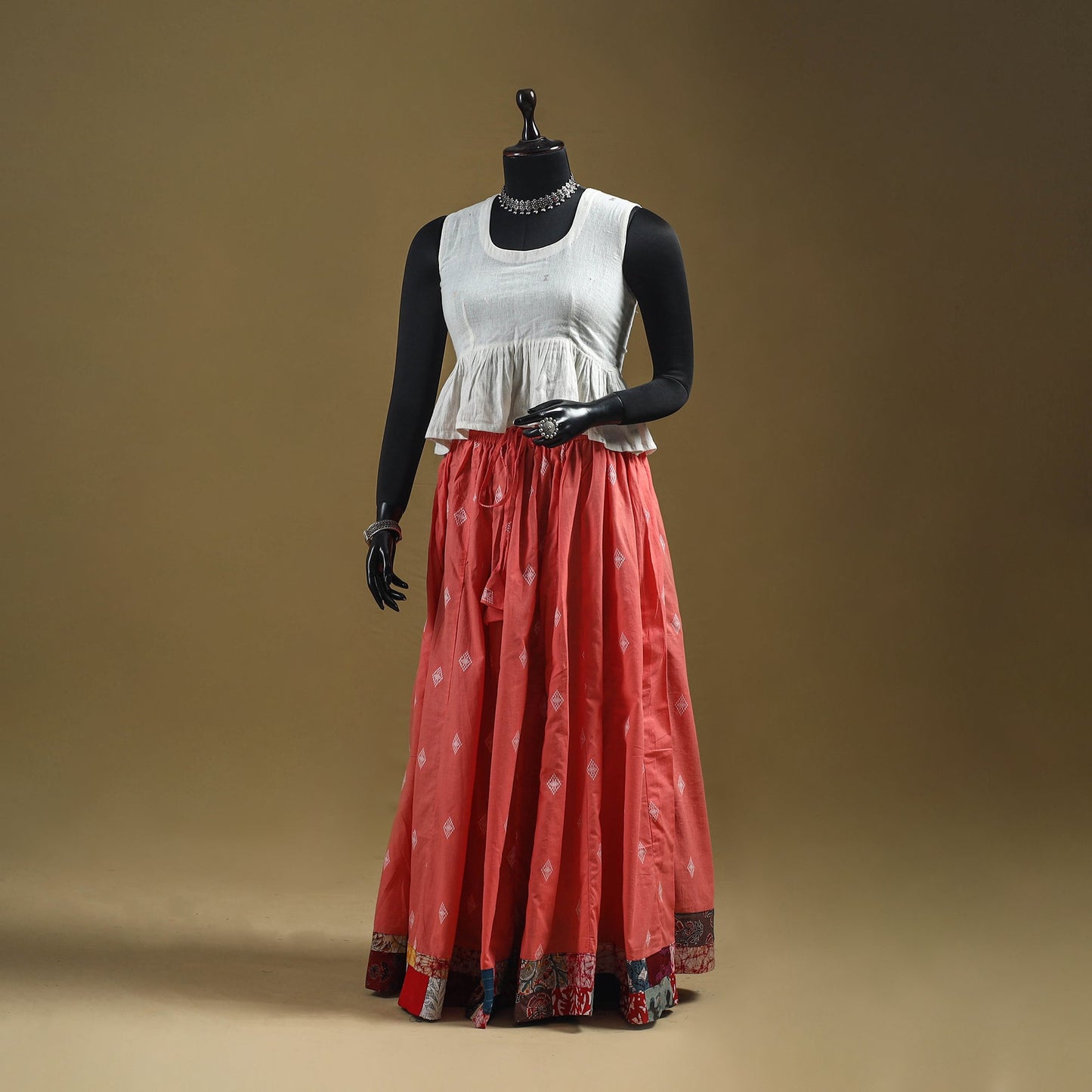 Jacquard patchwork 24 kali cotton long skirt 12