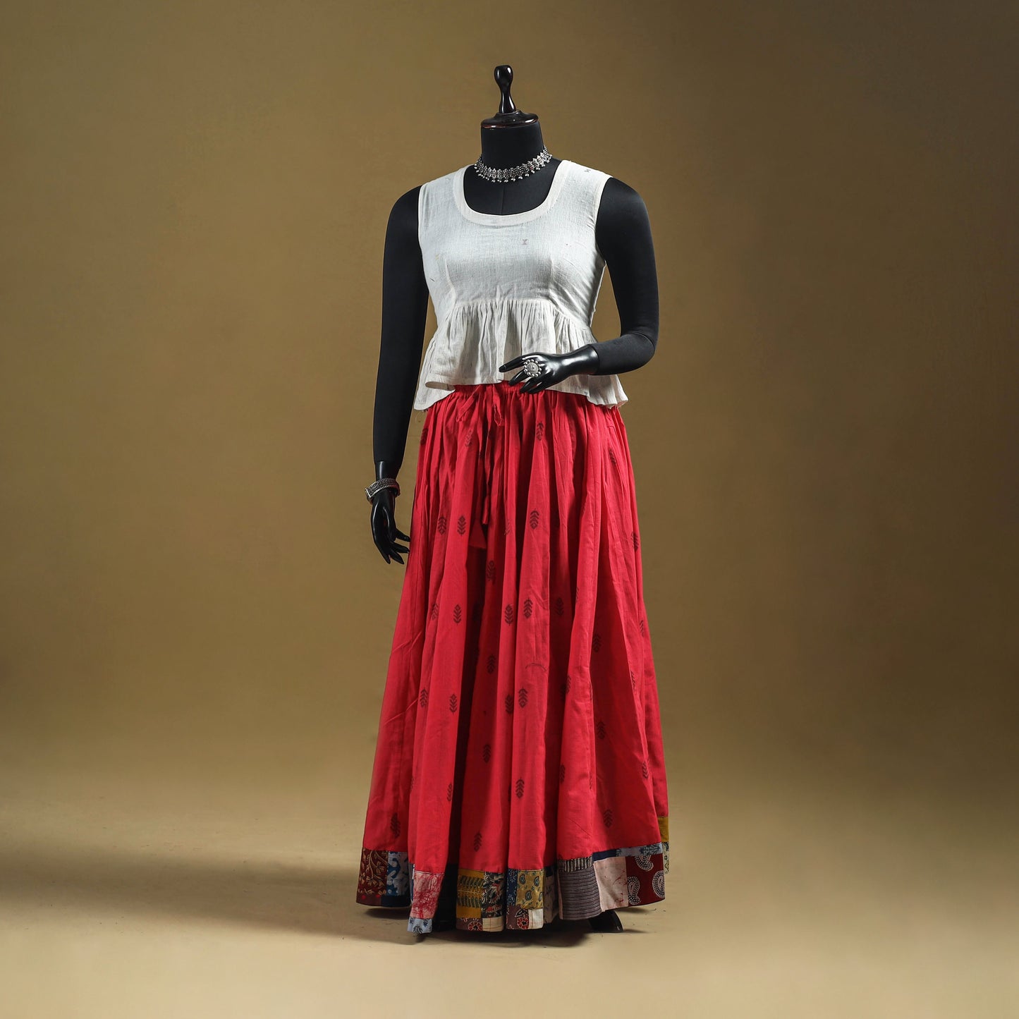 Jacquard patchwork 24 kali cotton long skirt 17