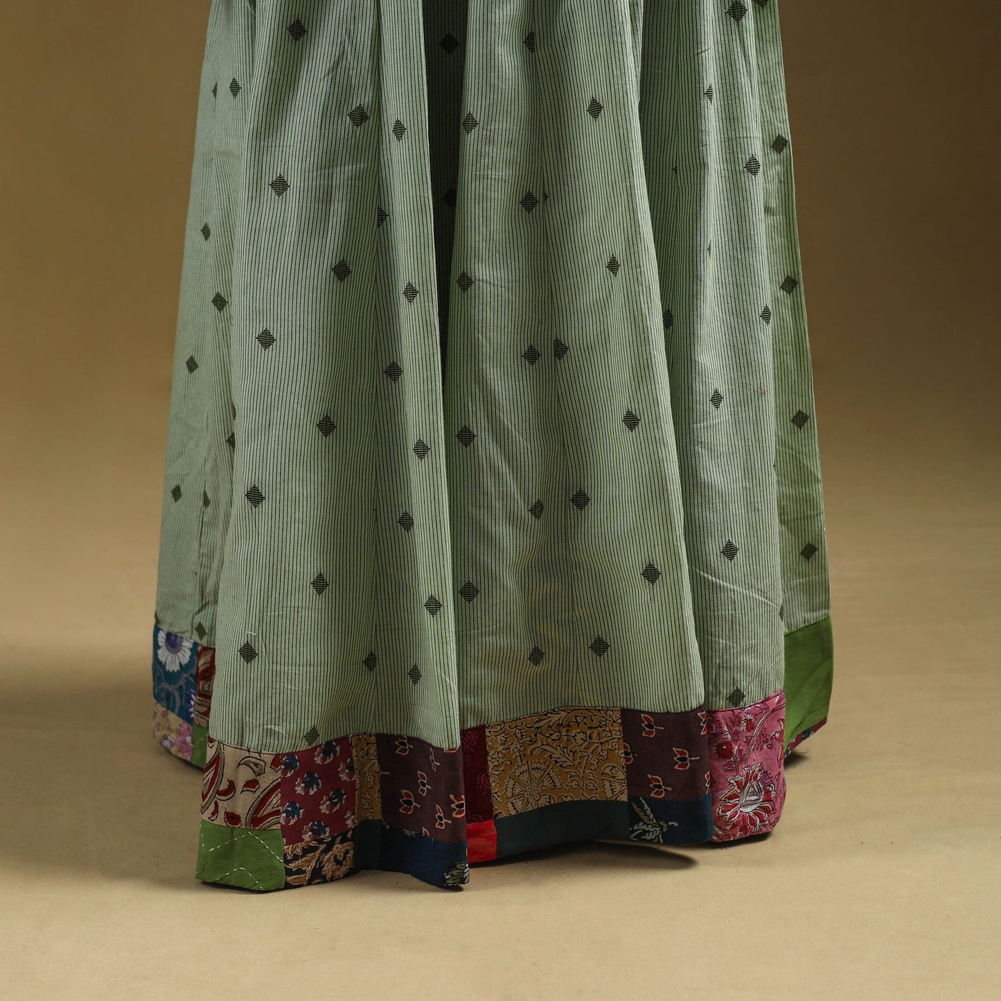 Jacquard patchwork 24 kali cotton long skirt 18