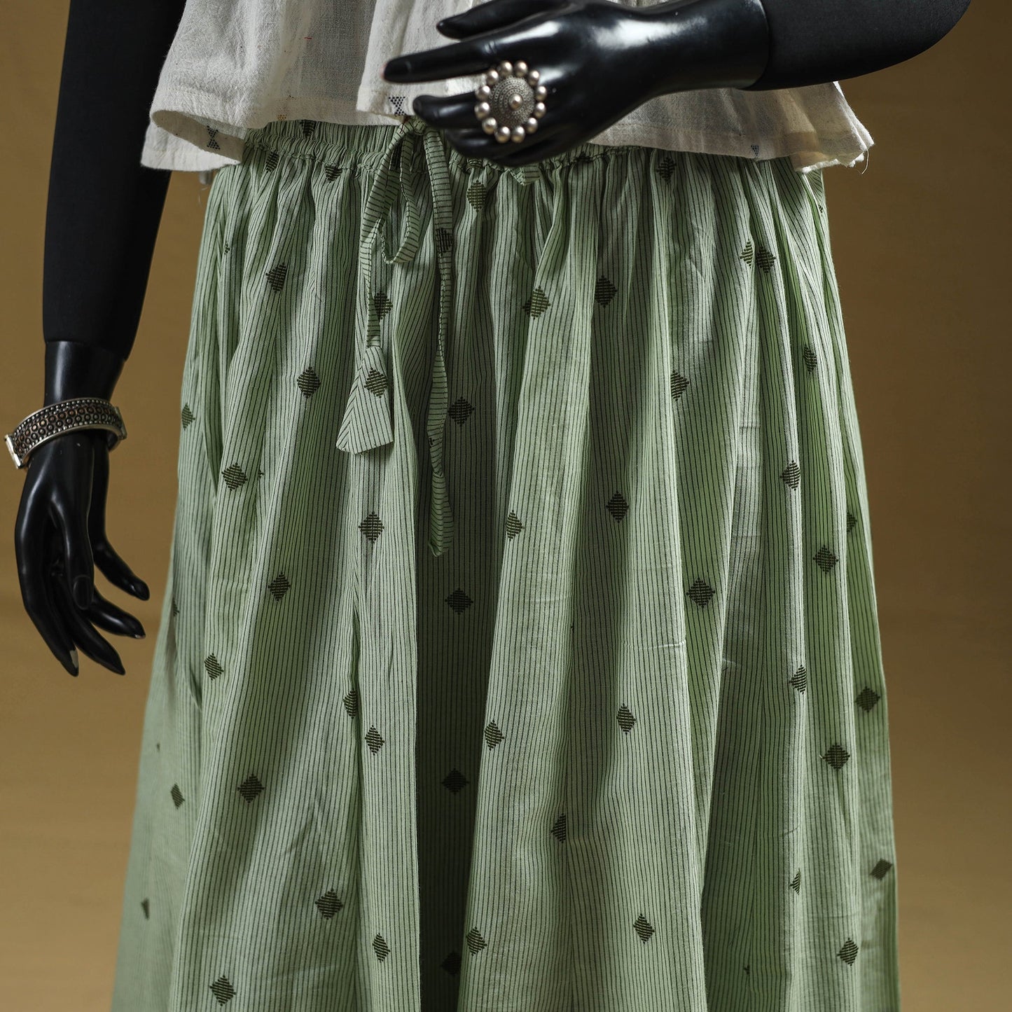 Jacquard patchwork 24 kali cotton long skirt 18