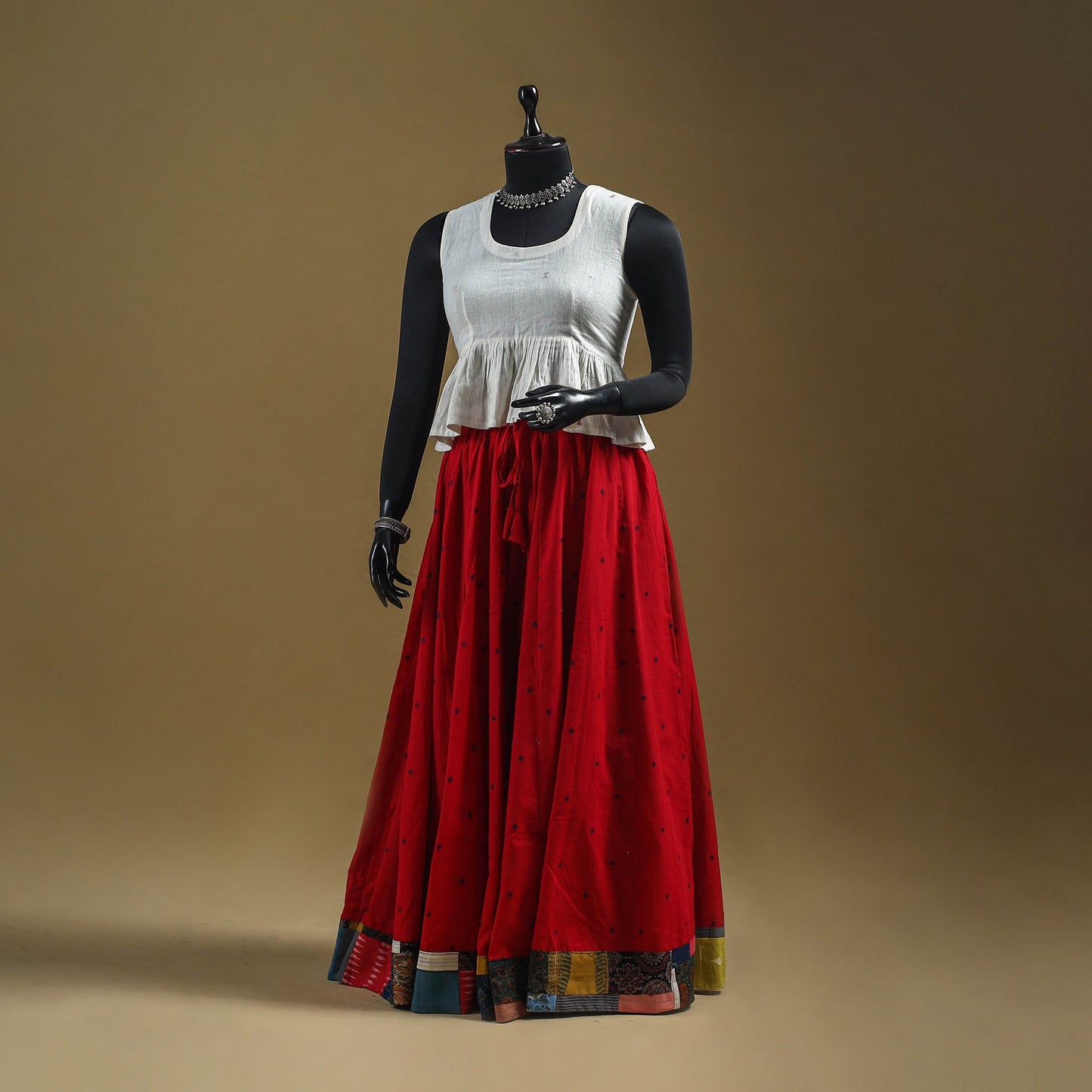 Jacquard patchwork 24 kali cotton long skirt 25