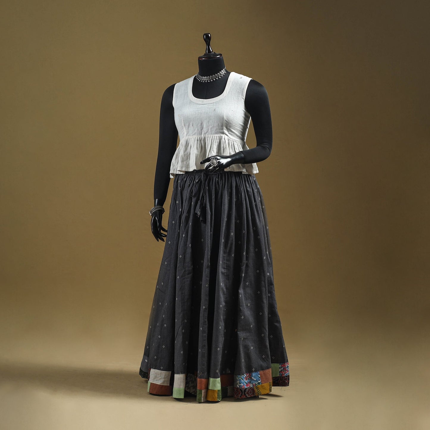 Jacquard patchwork 24 kali cotton long skirt 31