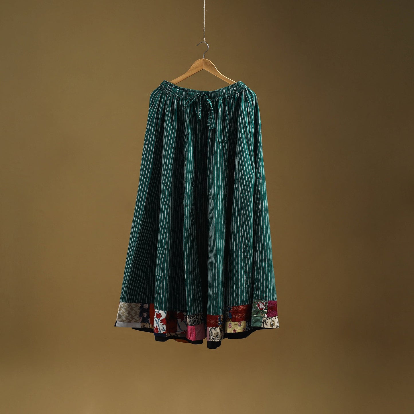 Jacquard patchwork 24 kali cotton long skirt - handcrafted