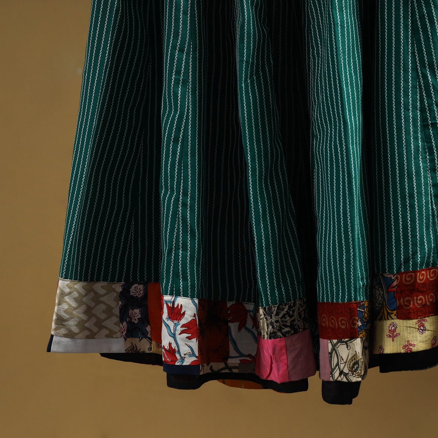 Jacquard patchwork 24 kali cotton long skirt - handcrafted