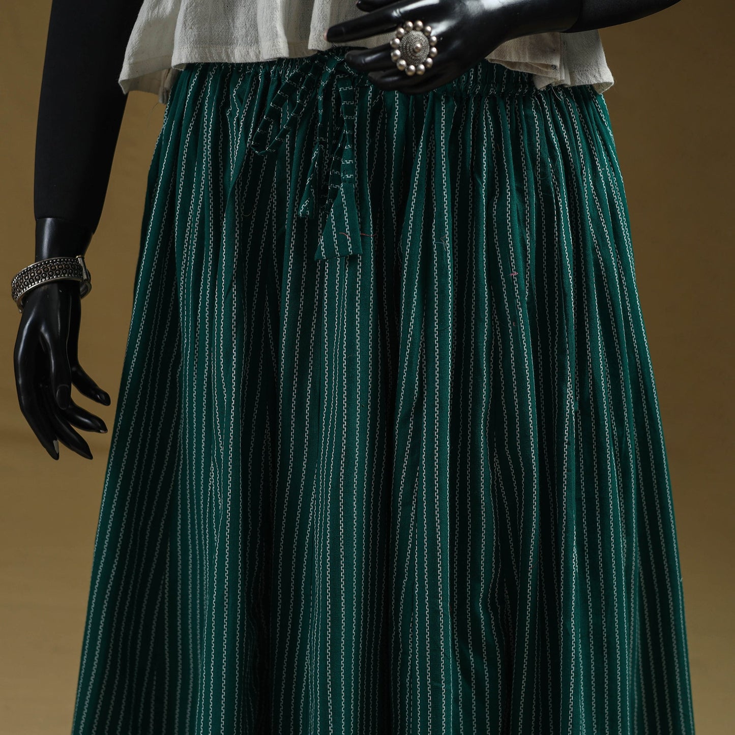 Jacquard patchwork 24 kali cotton long skirt - handcrafted