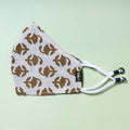  Jacquard  Block Printed Cotton 3 Layer Snug Fit Face Cover 