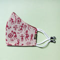  Jacquard  Block Printed Cotton 3 Layer Snug Fit Face Cover 