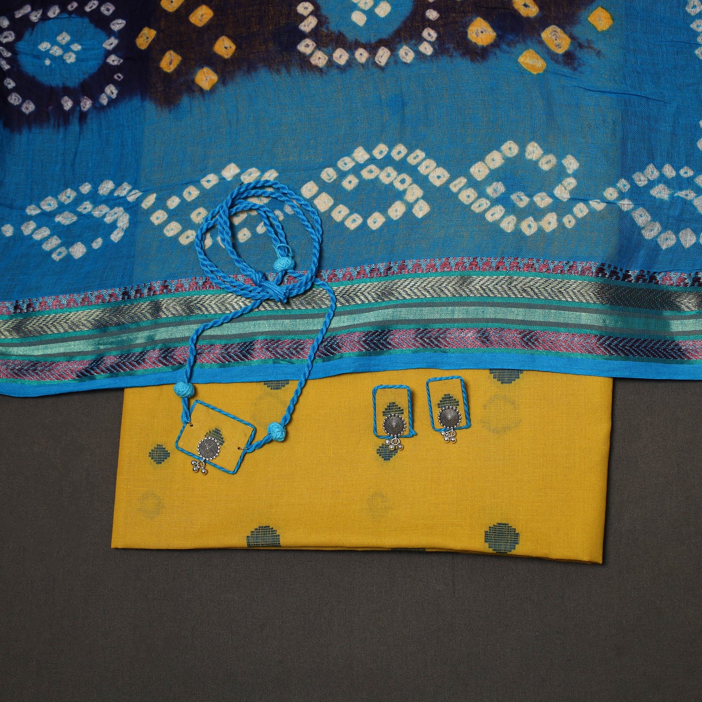 Jacquard weave cotton 2pc unstitched dress material