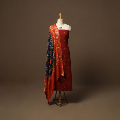 Jacquard weave cotton 2pc unstitched dress material