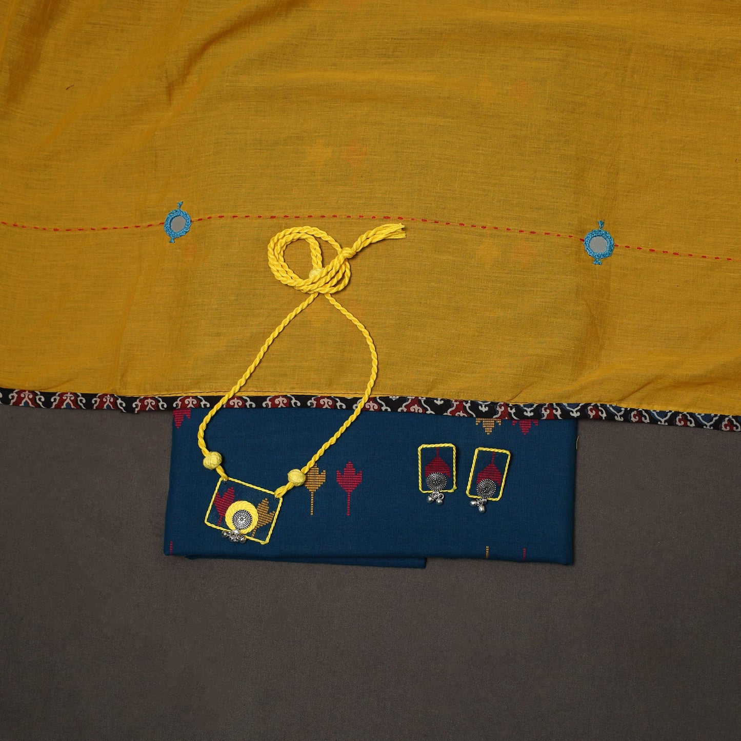 Jacquard weave cotton 2pc unstitched dress material