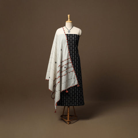 Jacquard weave cotton 2pc unstitched dress material