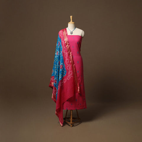 Jacquard weave cotton 2pc unstitched dress material