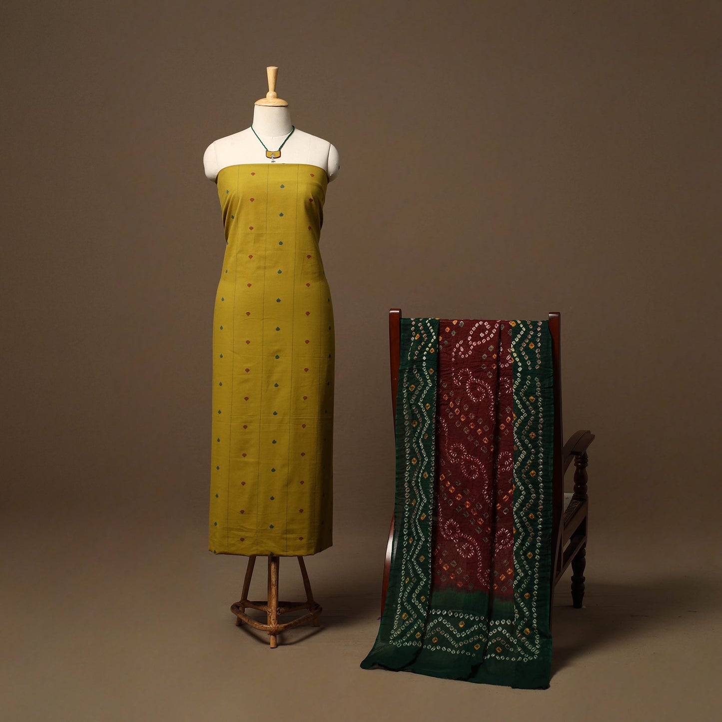 Jacquard weave cotton 2pc unstitched dress material