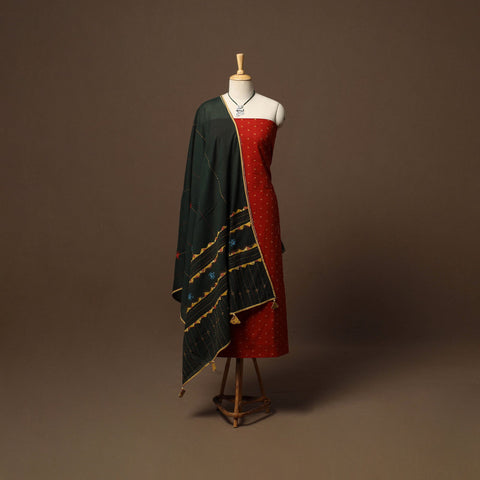 Jacquard weave cotton 2pc unstitched dress material