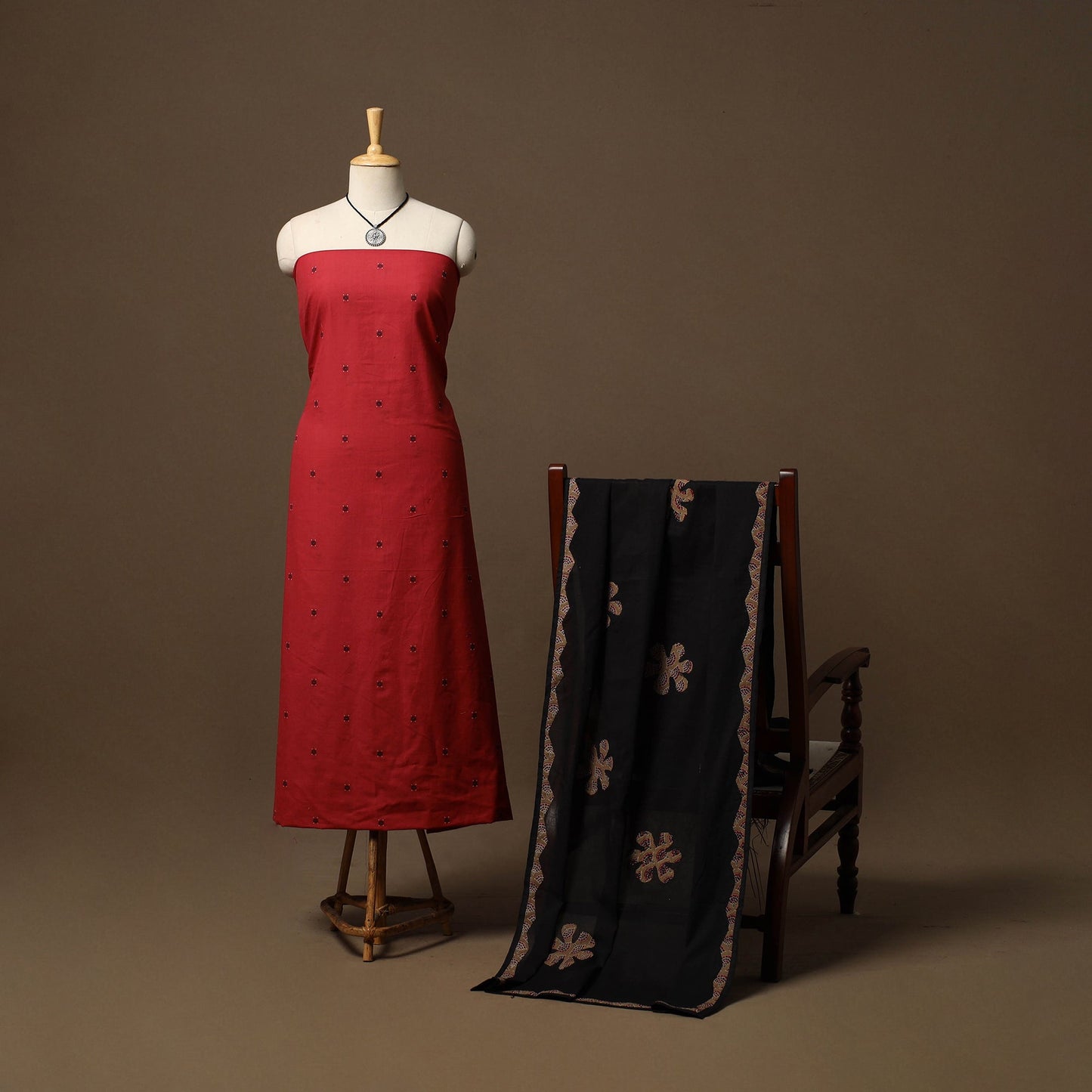 Jacquard weave cotton 2pc unstitched dress material