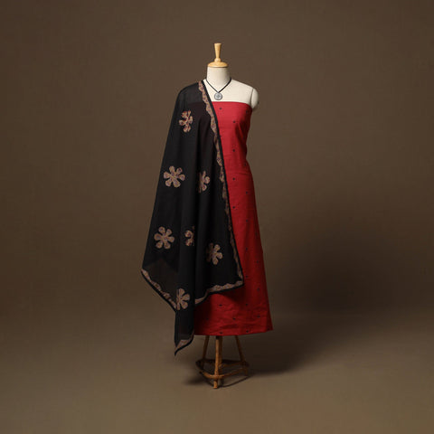 Jacquard weave cotton 2pc unstitched dress material