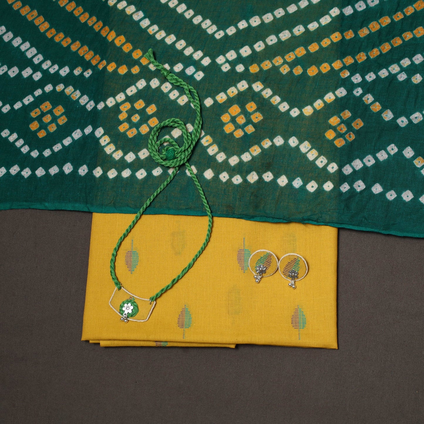 Jacquard weave cotton 2pc unstitched dress material