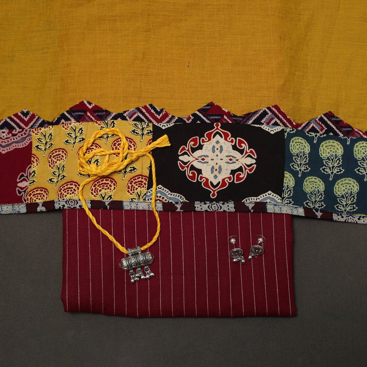 Jacquard weave cotton 2pc unstitched dress material