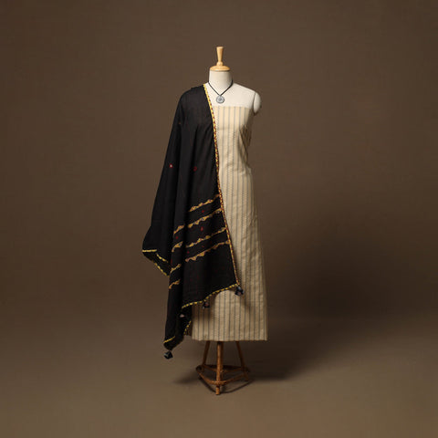 Jacquard weave cotton 2pc unstitched dress material